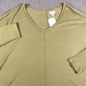 NEW Wonderly Studio Green Soft Knit Top Plus Size 4X